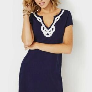 Lily Pulitzer Brewster Navy Dress with White Trim